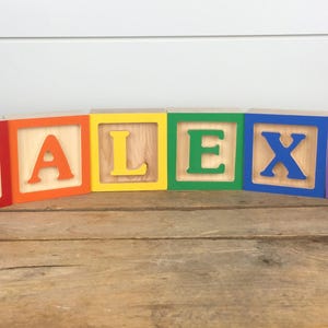 Wooden Letter Blocks, Wooden Alphabet Block, ABC Block, Child's Room Decor, Nursery Decor, Baby Shower Gift, Kid's Name Sign