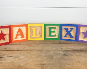 Wooden Letter Blocks, Wooden Alphabet Block, ABC Block, Child's Room Decor, Nursery Decor, Baby Shower Gift, Kid's Name Sign
