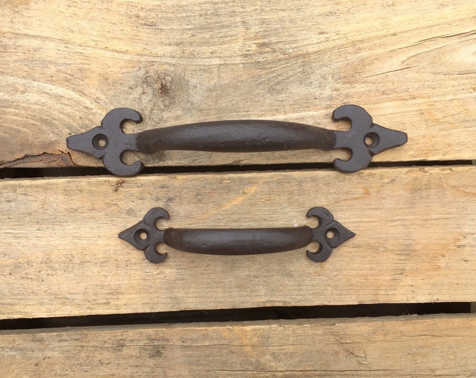 Cast Iron Brown Fleur de Lis Handle