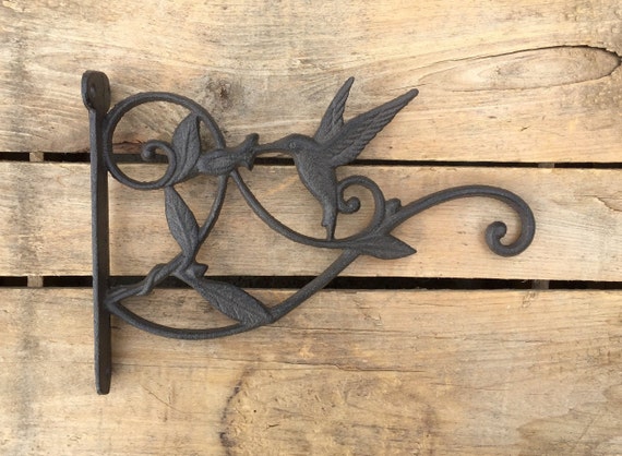 Hummingbird Wall Hook, Rustic Cast Iron Wall Hook, Large Hummingbird Hanging  Basket Wall Hook 