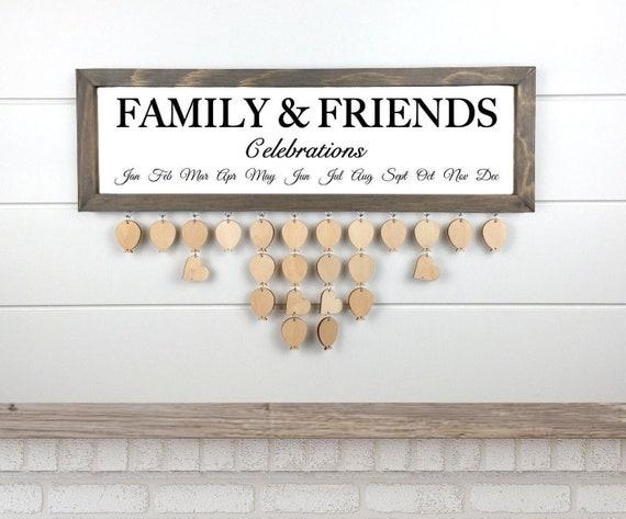 Family and Friends Celebrations Calendar Board