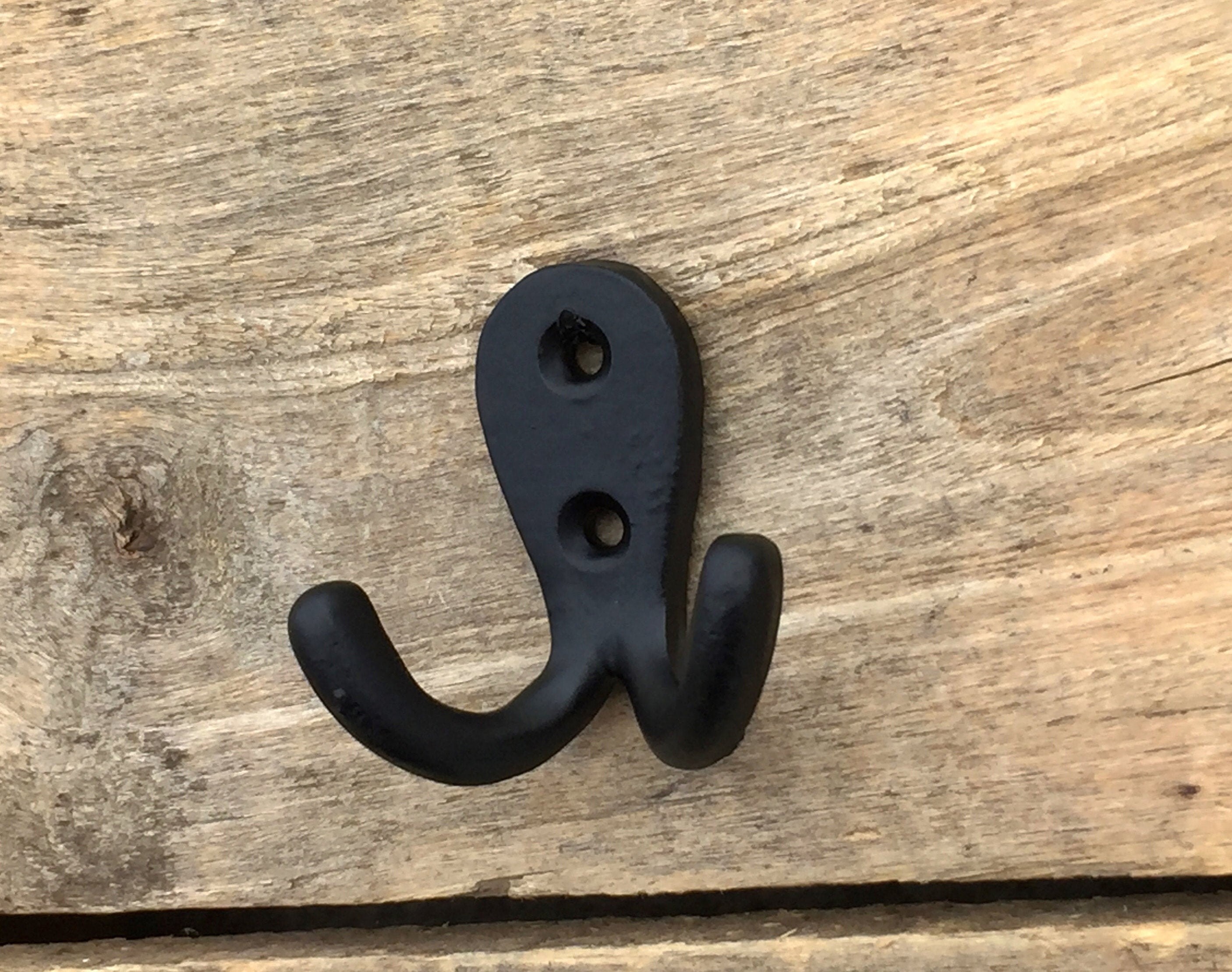 Mini Double Key Hooks Small Cast Iron Double Hooks Double Etsy