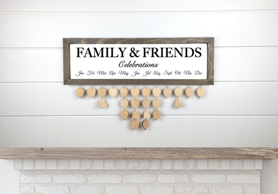 Family and Friends Celebrations Calendar Board