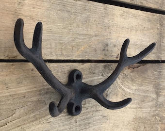 Small Rack of Antlers Wall Hooks, Rack of Antlers Wall Hooks, Cast Iron Deer Antler Key Rack, Cast Iron Wall Hooks