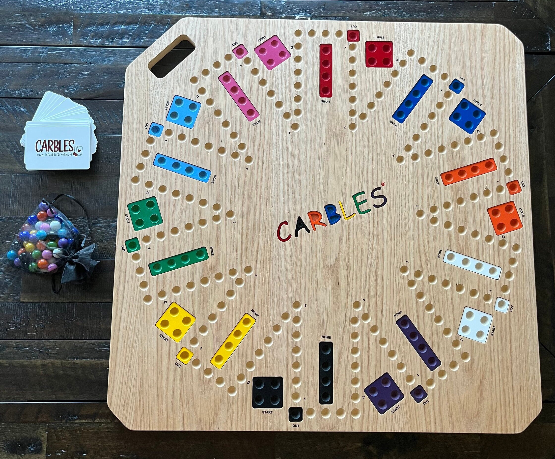 Carbles Large 8 10 Player Double Sided Board Game Etsy