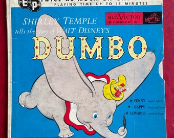 Walt Disney’s Dumbo 7” RCA Victor 45 EP 1949 Shirley Temple rare record vinyl sound track EYA 4