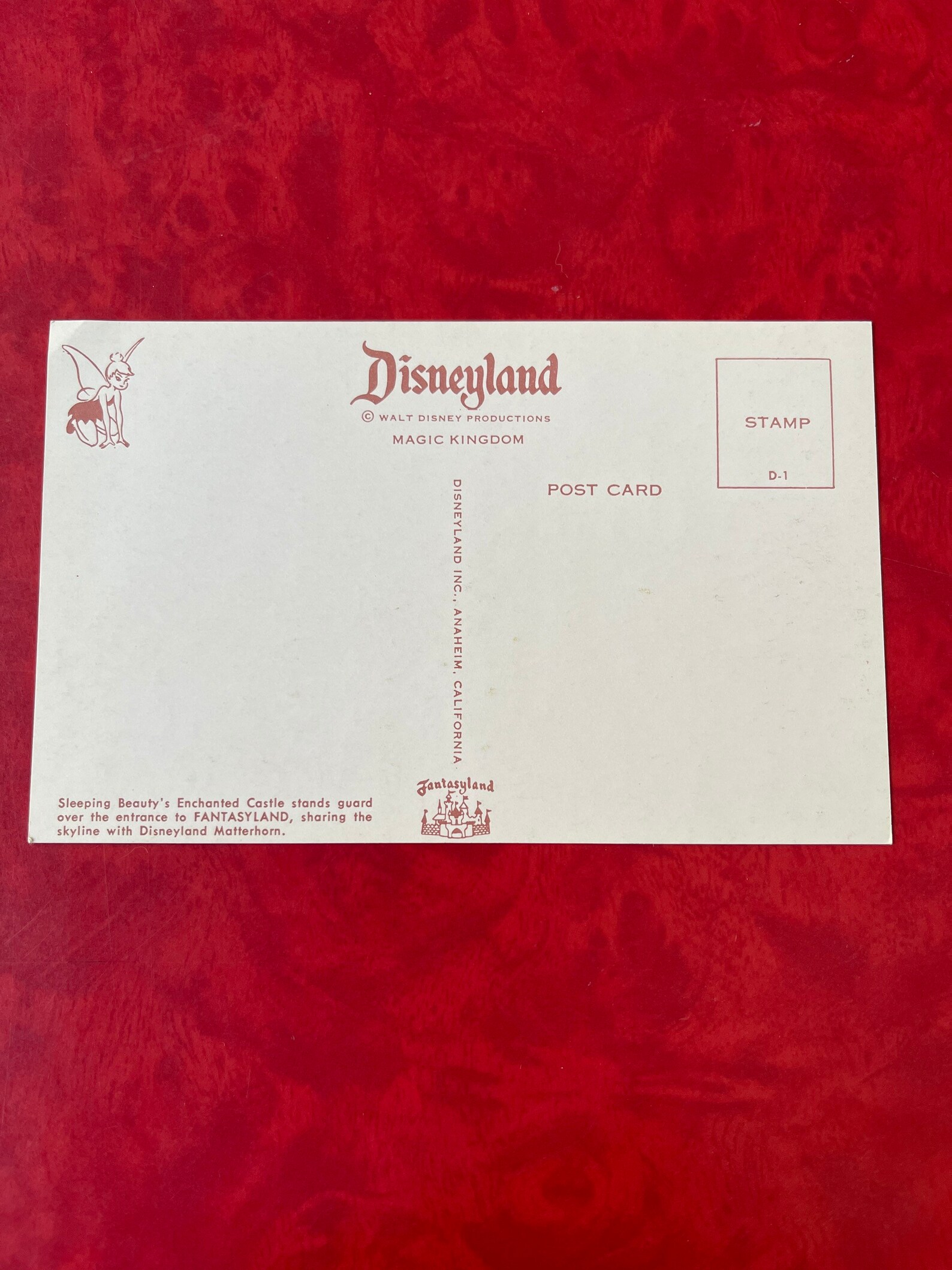 Vintage Disneyland Fantasyland Postcard Sleeping Beauty's Castle - Etsy