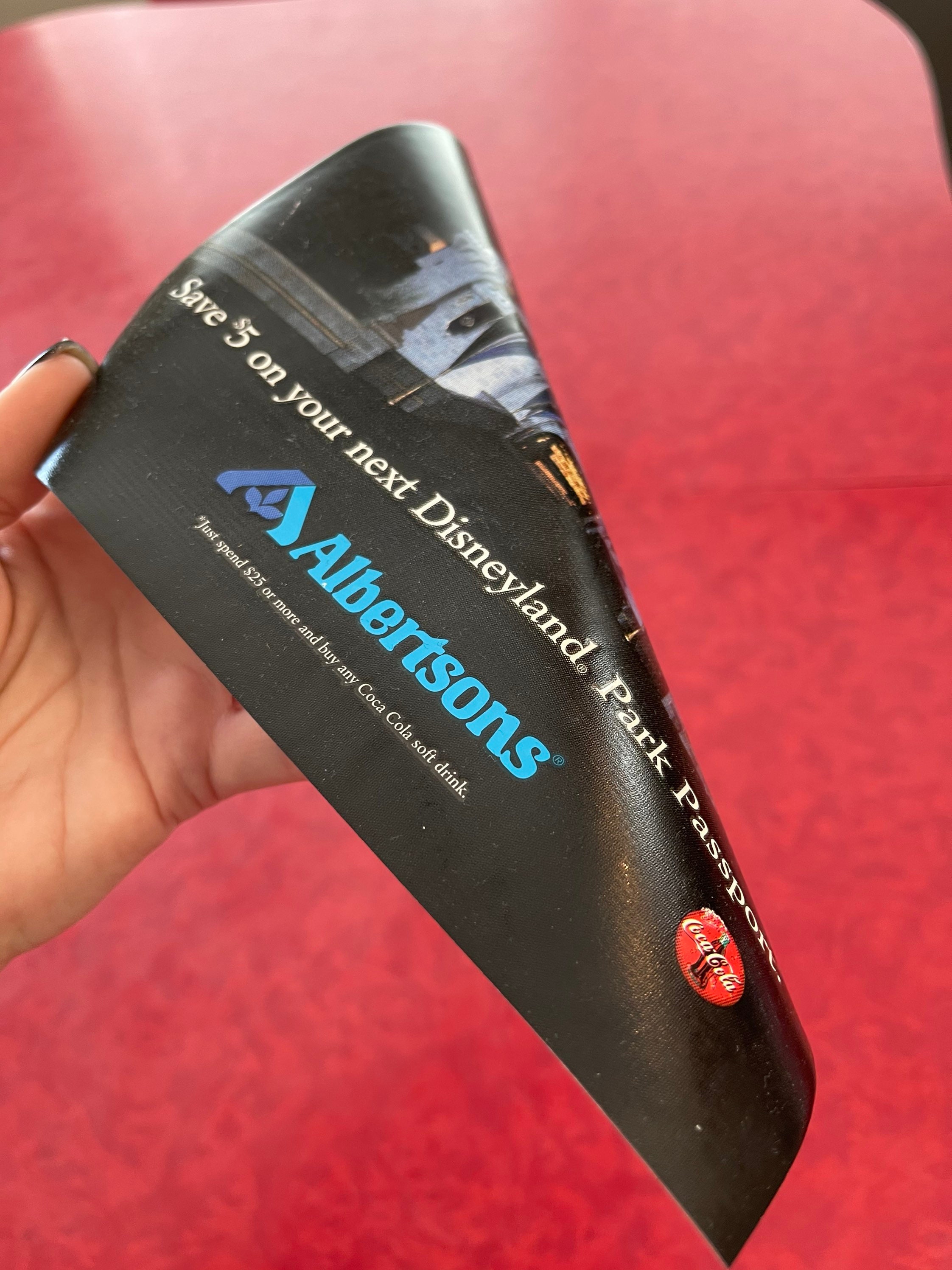 Vintage Disneyland Ticket Discount Albertsons Window Door Cling Ad