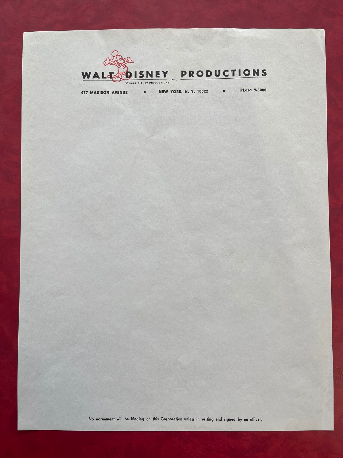 Walt Disney Productions Letterhead Official Stationary Paper - Etsy