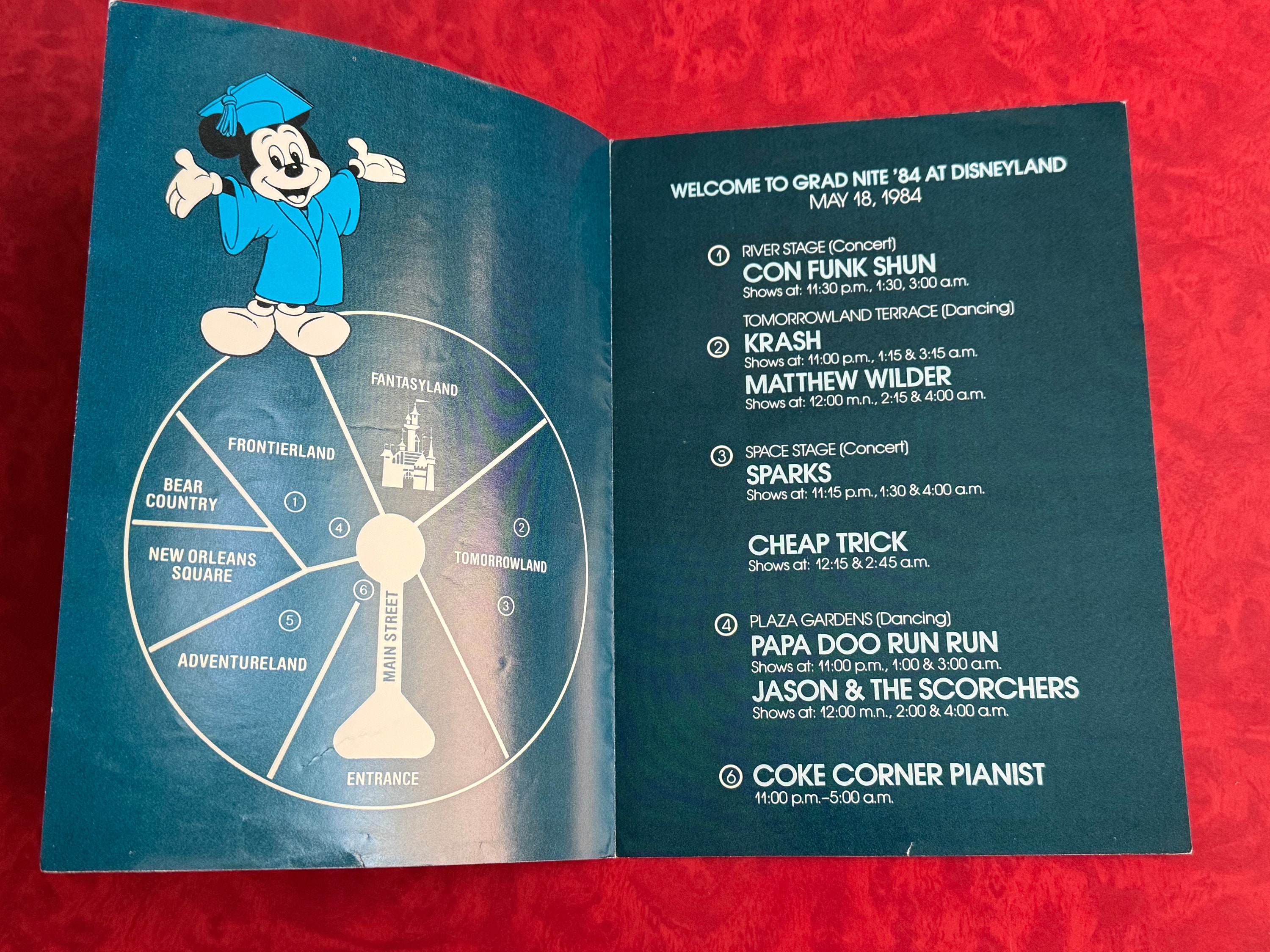 1984 Disneyland Grad Nite Guide Night Booklet Brochure Flyer Photo ...