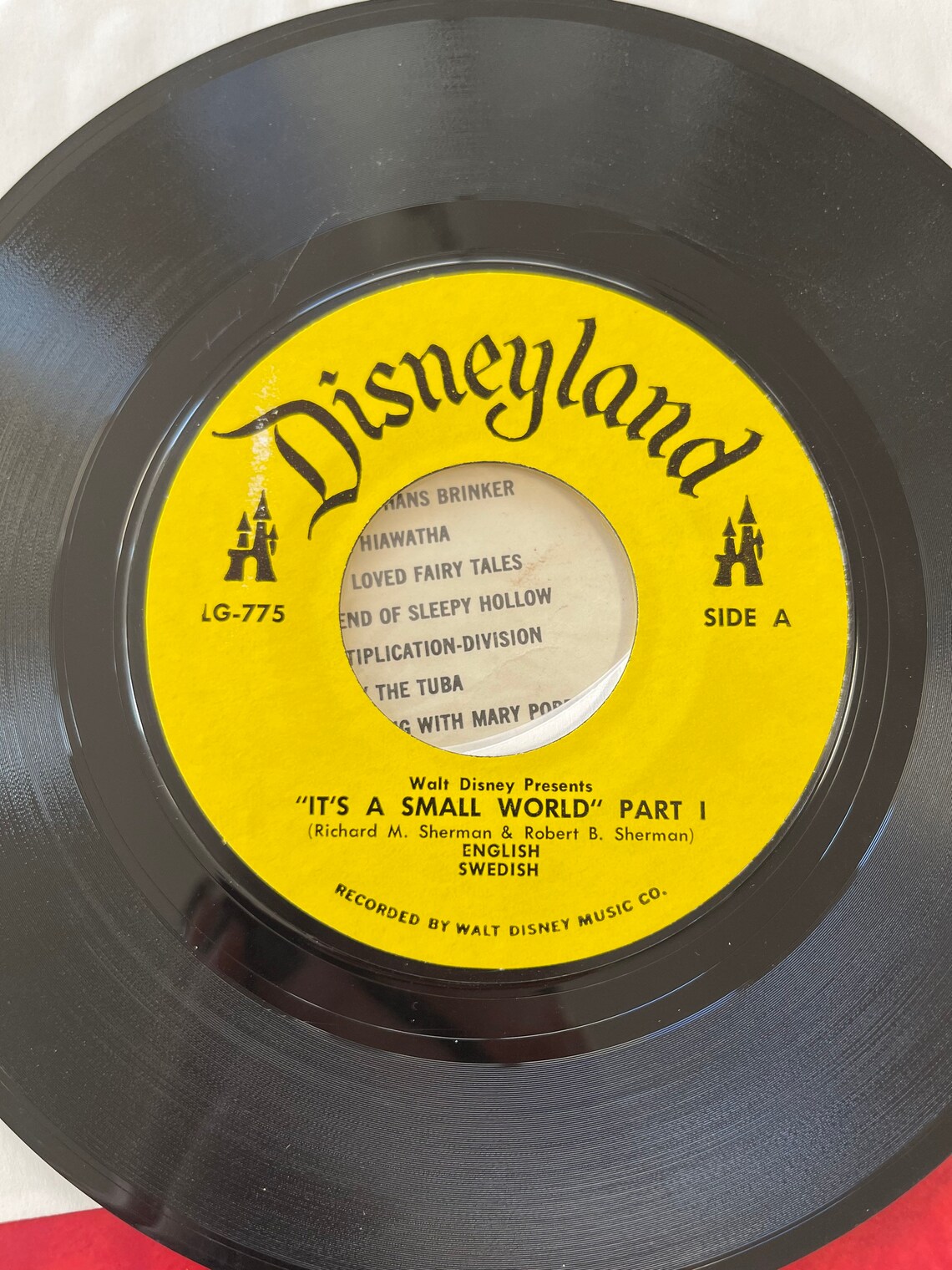 Disneyland Record 45 Vinyl Its a Small World 1964 childrens Etsy
