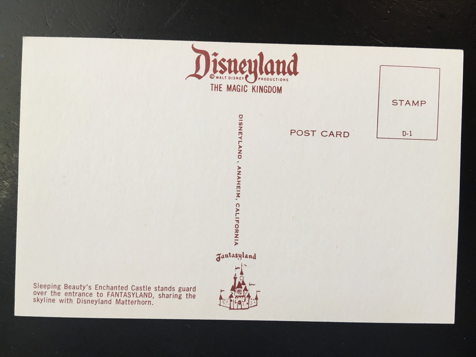 Vintage Disneyland Fantasyland Postcard Sleeping Beauty's Castle - Etsy