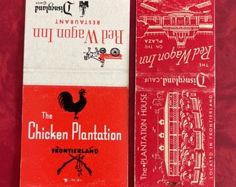 Vintage Disney Disneyland Match Book Covers Matchbook Park Restaurants Red Wagon Inn Chicken Plantation House