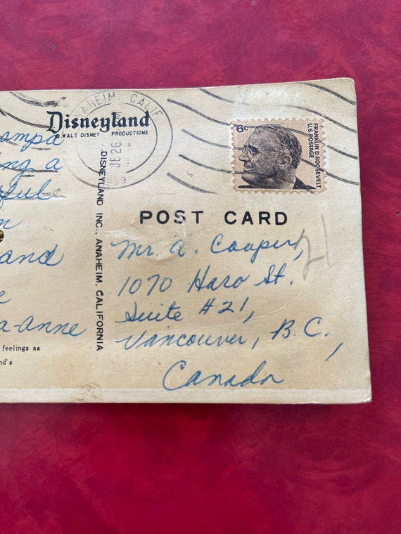 Vintage 1950's Disneyland Mickey Mouse Squeaker Post Card “it's