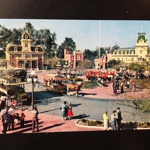 Vintage Disneyland Main Street U.S.A. Postcard - Town Square