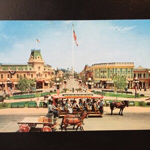 Vintage Disneyland Main Street U.S.A. Postcard - Town Square Rare