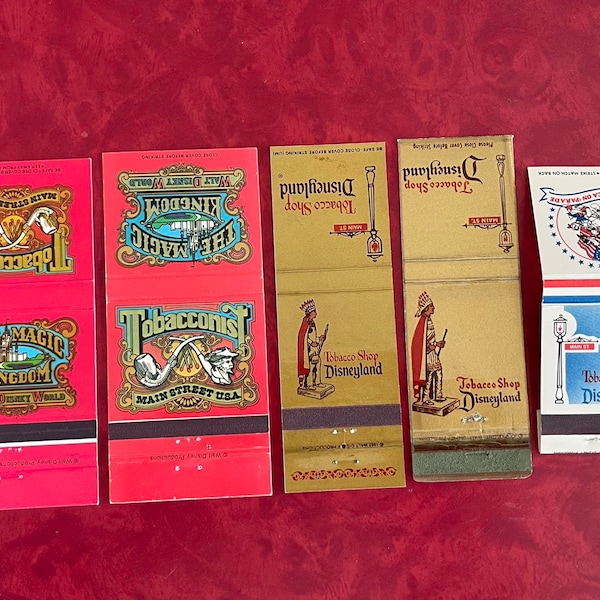 Vintage Disney World & Disneyland Tobacco Shop Tobacconist Match Book Covers America On Parade
