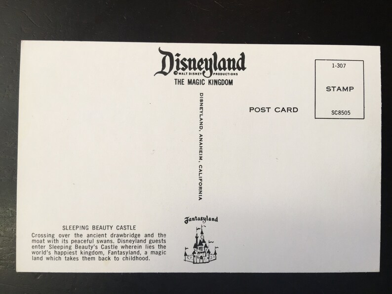Vintage Disneyland Fantasyland Postcard Sleeping - Etsy