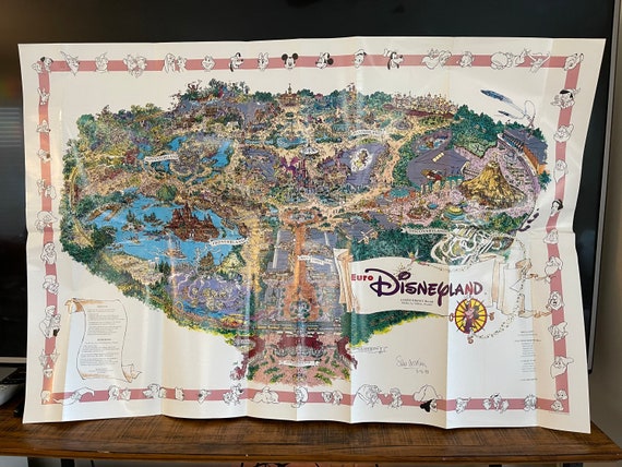 1960's Walt Disney Character Pictorial Map of the United
