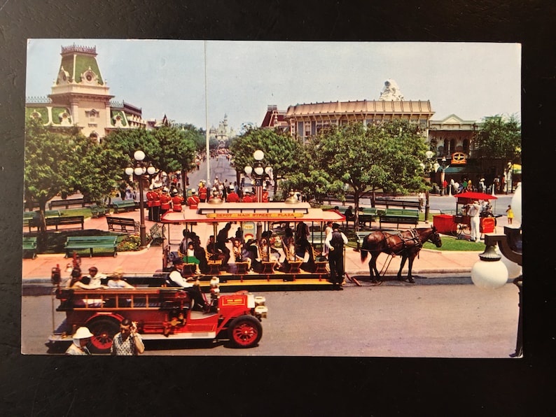 Vintage Disneyland Main Street U.S.A Town Square Postcard