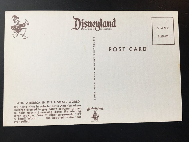 Vintage Disneyland Fantasyland Postcard It/'s A Small World
