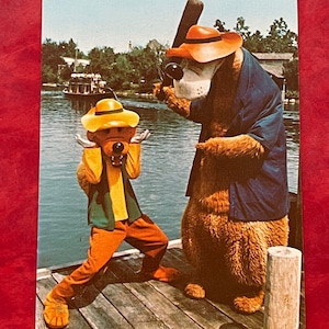 Carte postale vintage Walt Disney World - Ours brer et renard brer - Frontierland Rivers of America
