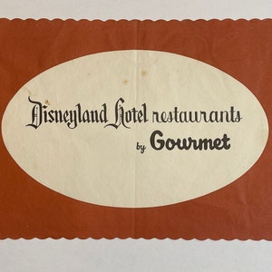 Vintage Disneyland Placemat Disneyland Hotel Restaurants by Gourmet