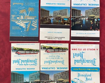 Vintage Disney Disneyland Hotel Match Book Covers - 6 versions see pics!