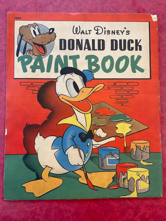 Vintage 1937 Walt Disneys Donald Duck Paint Book Coloring Book 