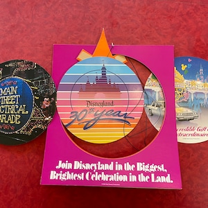 Vintage 1984 Disneyland 30th Year Birthday Anniversary Travel Agency Hanging Mobile Advertisement