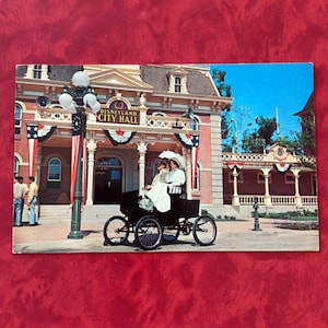 Vintage Disneyland Main Street U.S.A. Postcard - Town Square - City Hall with Carriage