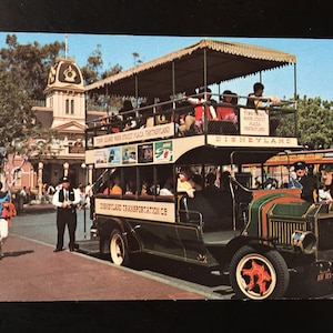 Vintage Disneyland Main Street U.S.A. Postcard - Town Square - Omnibus - City Hall