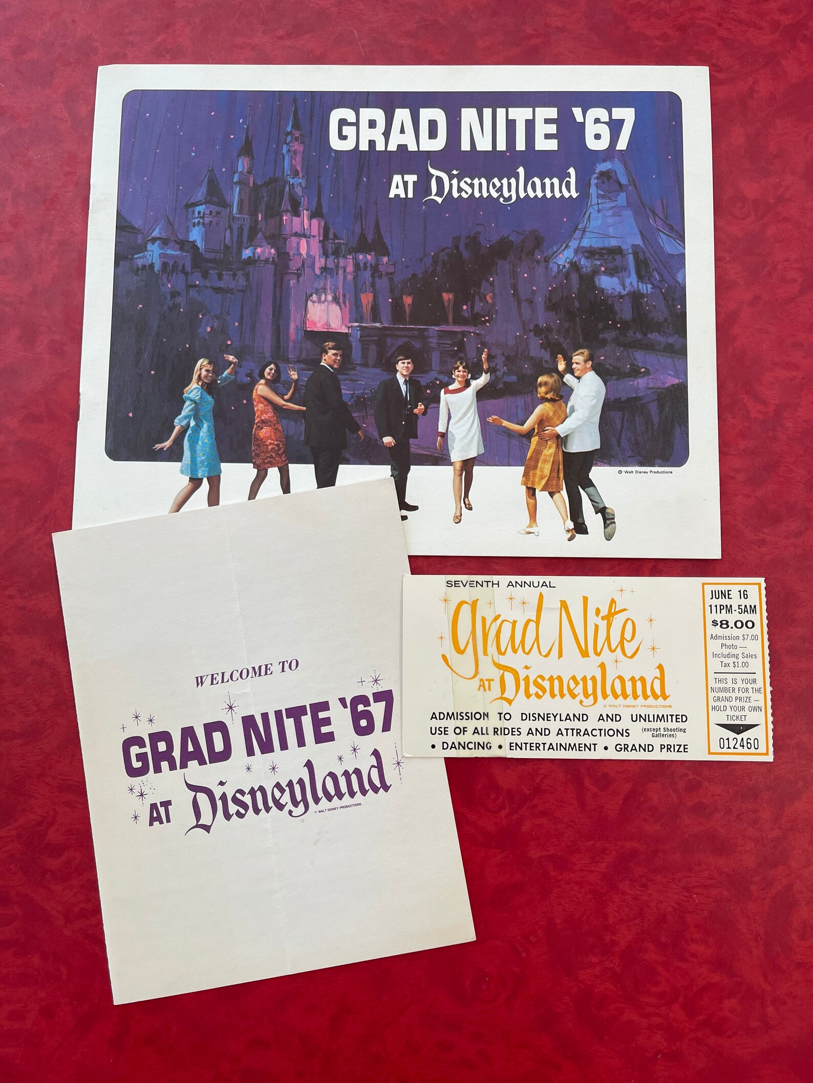 1967 Disneyland Grad Night Booklet Ticket Information Card Etsy