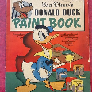 Vintage 1937 Walt Disney’s Donald Duck Paint Book Coloring Book