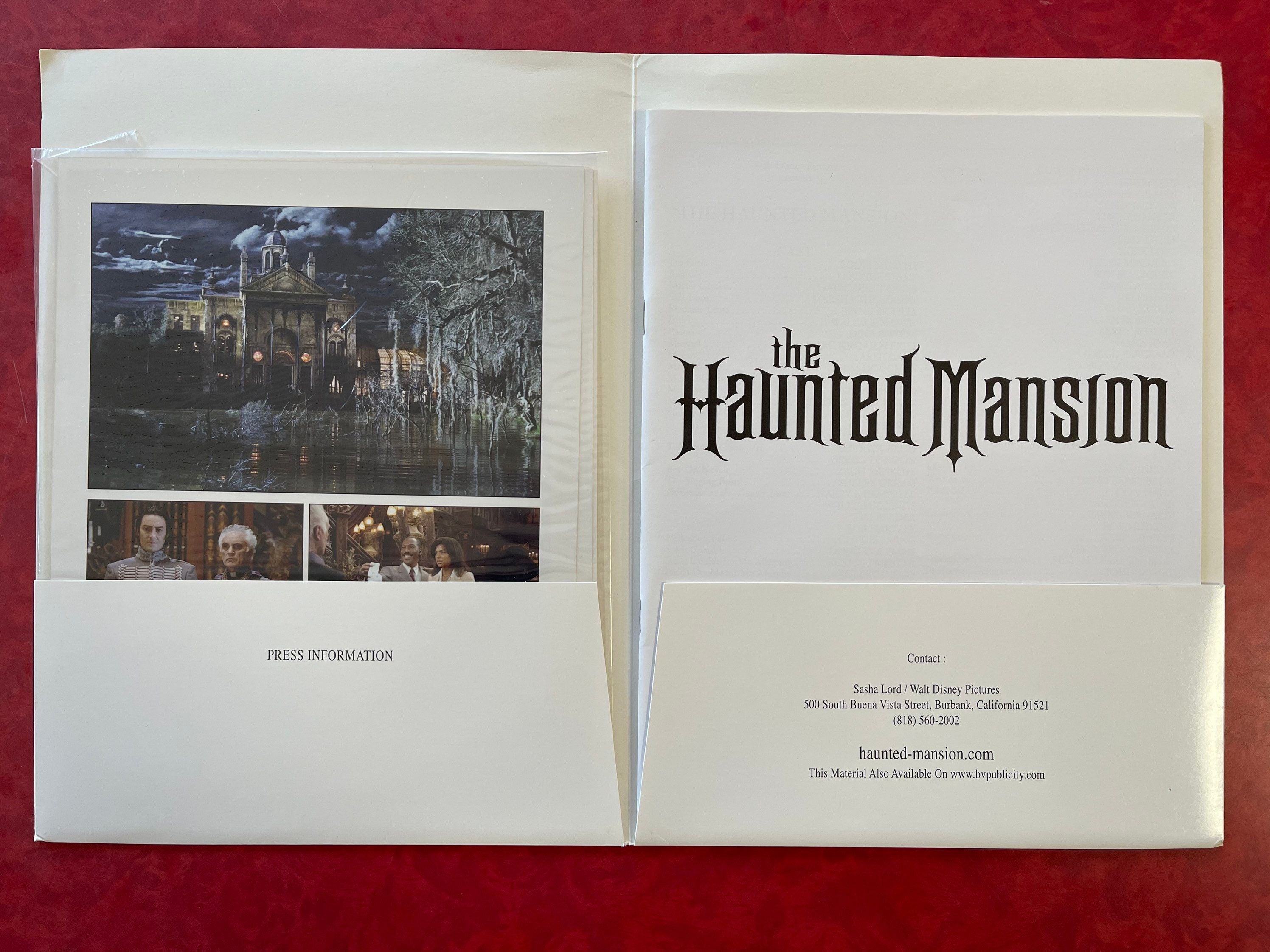 Walt Disney's the Haunted Mansion Film Movie Press Kit Media