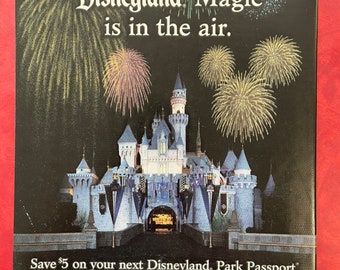Vintage Disneyland Ticket Discount Albertsons Window Door Cling Ad Advertisement