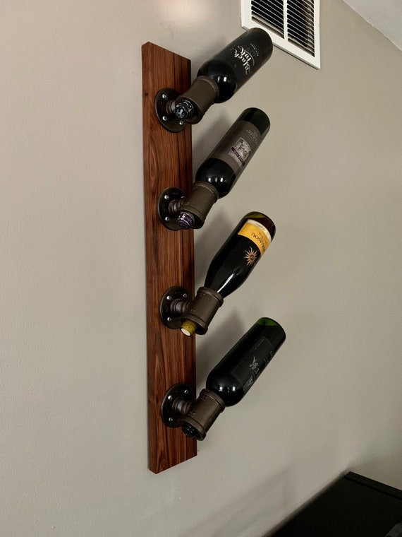 Industrial Modern Wall Wine Rack Unique Vertical Wall Mounted Custom Wine Rack Exotic Wood Wine Rack Industrial Modern Wall Wine Rack Unique Vertical Wall Mounted Custom Wine Rack Exotic Wood Wine Rack