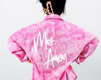 Camisa para despedida de soltera / Camisa de novia con estampado tie-dye / Camisa para prepararse para la fiesta nupcial / Camisa de novia personalizada / Camisa para la luna de miel