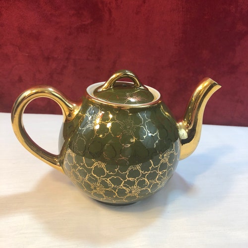 Vintage Hall China Moderne Teapot Cadet/delphinium Blue With Etsy