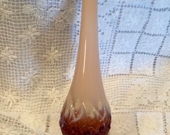 Vase en verre vanille ambre Vintage