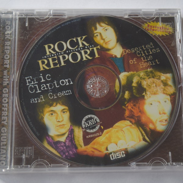 Eric Clapton, vintage interview CD, Rock Report with Geoffrey Giuliano, Ginger Baker / Jack Bruce / Cream, non-musical, still sealed, 1998