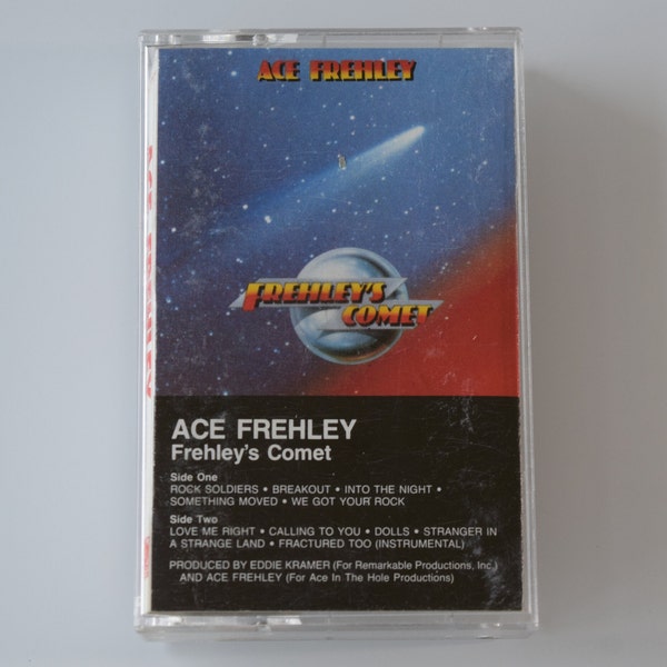 Ace Frehley vintage cassette tape Frehley's Comet - KISS guitarist, Hard Rock/Glam Rock, Rock Soldiers/Into The Night, The Spaceman, 1987