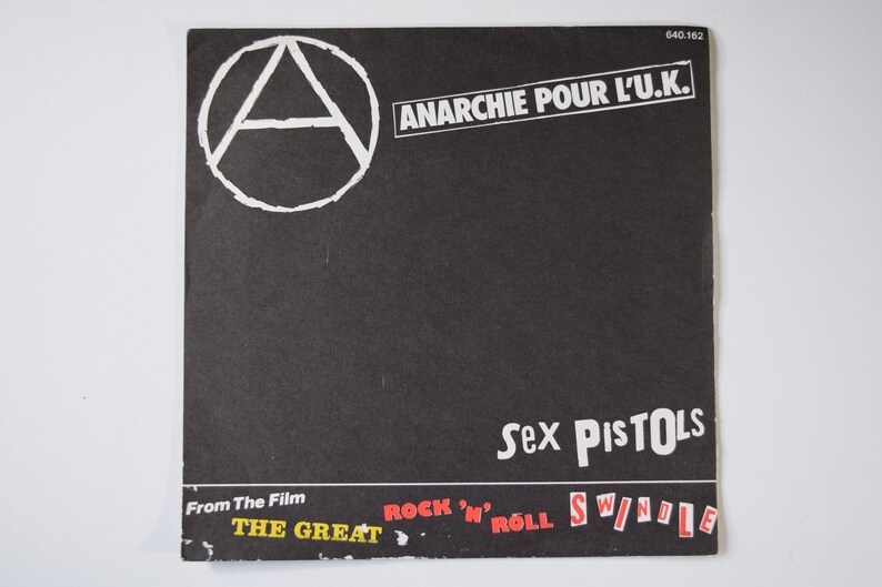 Sex Pistols vintage 7 vinyl record Anarchie Pour L'U.K. 45 RPM, b/w Anarchy In The UK, Johnny Rotten / Malcolm McLaren, France, 1979 image 1