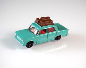 Matchbox Fiat 1500 No. 56 - vintage diecast car, Series 1-75, made in England, Lesney Products, w/trailer hitch, 1960s