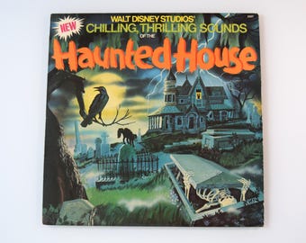New Chilling, Thrilling Sounds of the Haunted House vintage 12" vinyl LP - Walt Disney Studios, Halloween record, Disneyland Records, 1979