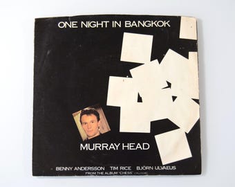 Murry Head vintage 7" vinyl record - One Night In Bangkok, 45 RPM, picture sleeve, Pop Rock, from Chess, b/w Merano, 1986