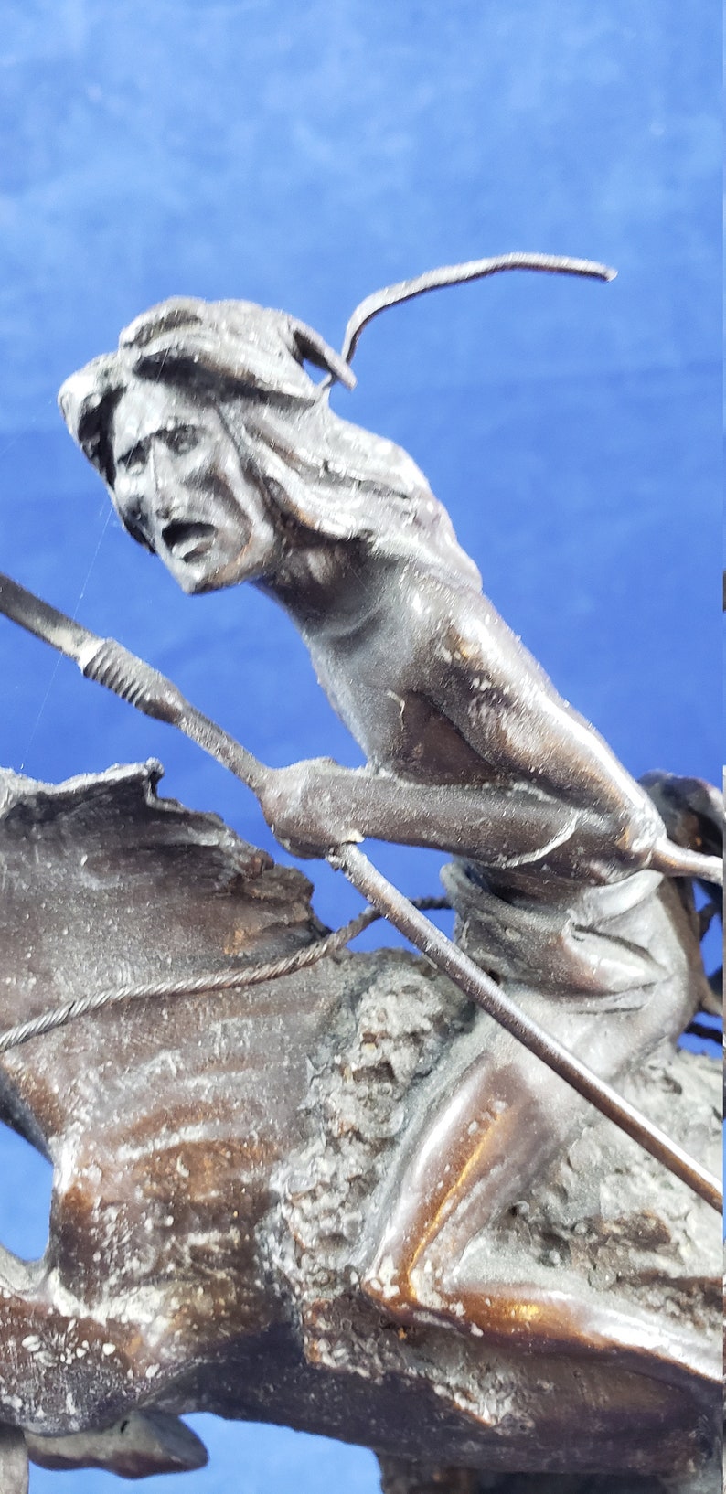 Remington Cheyenne Statue Marble Base 9.5 inch