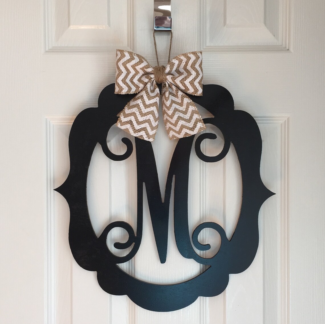 Monogram Door Hanger Spring Door Hangers Wood Scoll Door Etsy