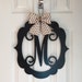 Monogram Door Hanger - Spring Door Hangers - Wood Scoll Door Hanger - Spring Door Decoration - Black Wood Monogram Hanger - Black Door Decor 