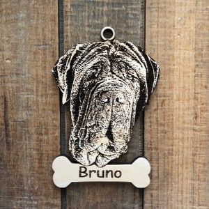 Personalized Neopolitan Mastiff Ornament Laser Etch Dog/'s Name Gift for Neopolitan Mastiff Owner Neopolitan Mastiff Christmas Ornament